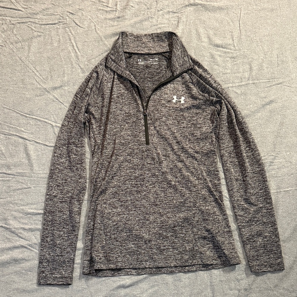 Under Armour Heathered Black Quarter-Zip Top
